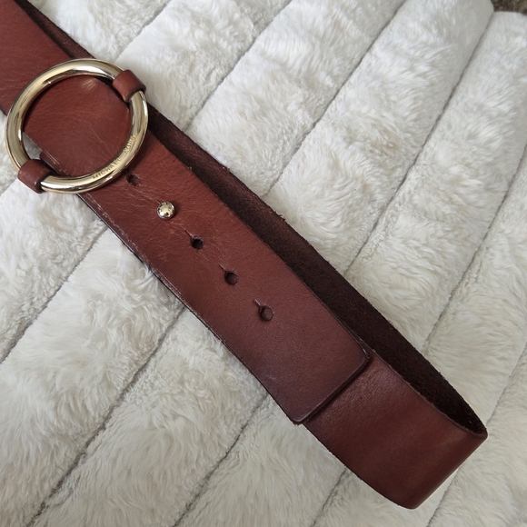 Vintage Michael Kors Y2K Genuine Leather Wide‎ Brown Boho Belt XL -Gold Buckle main image 7